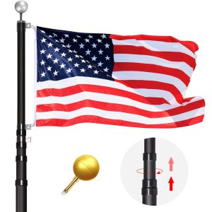 20FT Telescopic Sectional anodized Aluminum Flag Pole Kit House Commercial Use